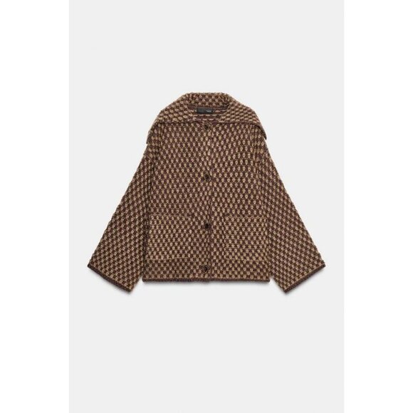 ZARA OVERSIZE KNIT JACKET - Picture 7 of 9